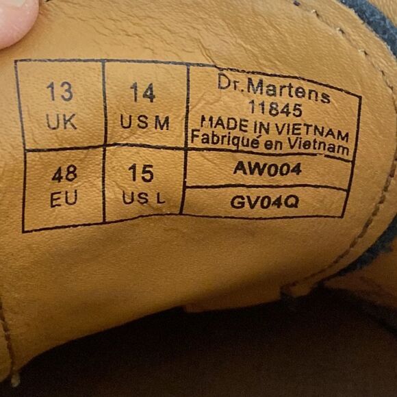 Dr. Martens 11845 Yellow Stitch Leather Wingtip Brogues - Picture 13 of 16